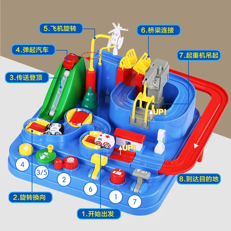 Детская обучающая игрушка контрольные точки автомобиль Приключения ручная камера трек автомобиль образовательный инерционный Лифт раздвижная музыкальная камера T