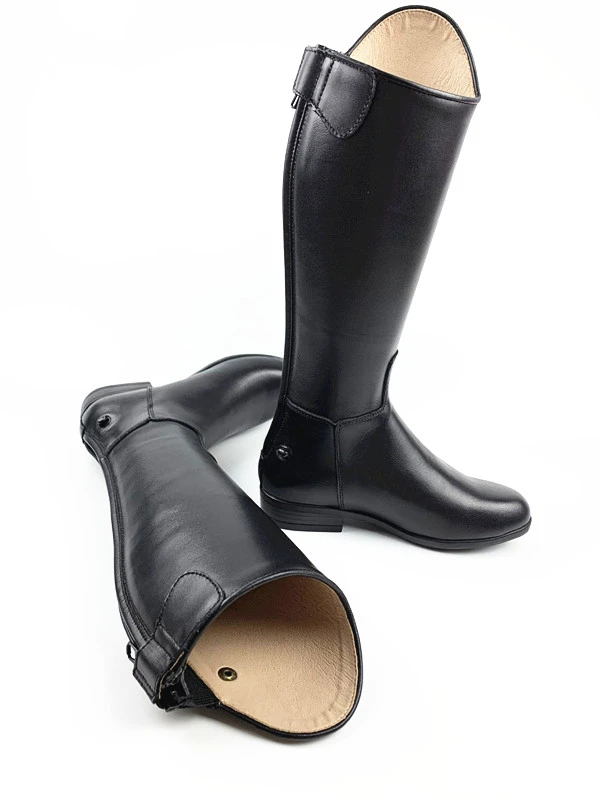 Botas de montar a caballo para mujer y niño, botines hasta la rodilla de cuero liso, botas altas para las cuatro estaciones|Botas de equitación| -