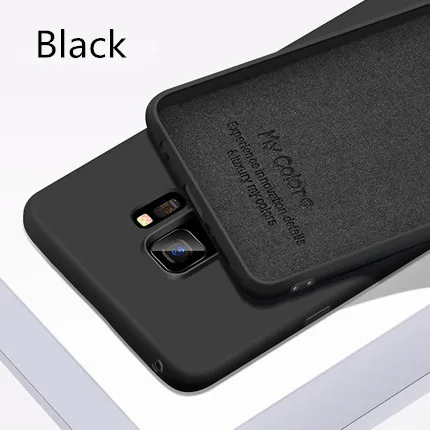 Black Мягкая накладка из жидкого силикона чехол для samsung Galaxy Note 10 9 8 A30 A20 A50 A70 A10 M10 M20 M30 J4 J6 J8 A6 A7 A9 S8 S9 S10 плюс - Цвет: Black