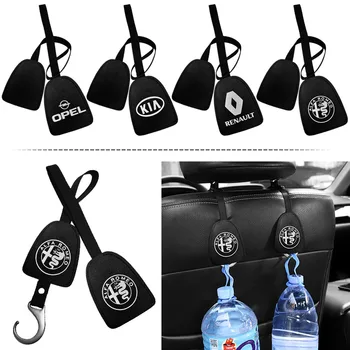 

2pcs Car Badge Seat Back Hook Headrest Hanger Holster Hook For KIA Honda Hyundai Peugeot Abarth Alfa Chevrolet Mitsubishi