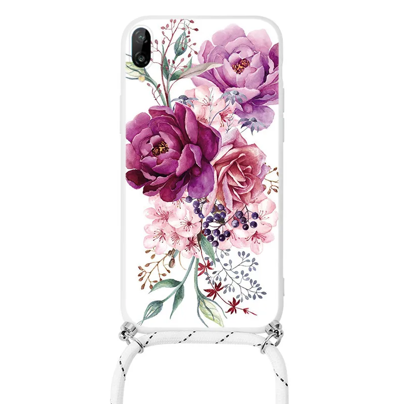 Case On For Huawei P20 Lite Pro Coque Soft TPU Fundas For Huawei P20Pro P20Lite Chain Necklace Strap Cord Lanyard Back Cover waterproof phone pouch