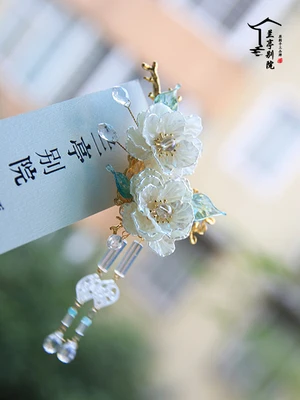 D 2-flower clip 1pc Зерно в ухо,, ручная работа, белый гардения, аксессуар для волос, Hanfu, украшения для волос, для китайского, 24 солнечных терминов, серия - Цвет: D 2-flower clip 1pc