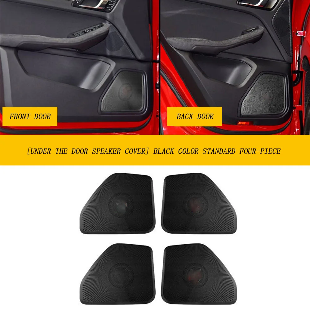 Style A black 4pcs Крышка автомобильного динамика для Porsche Macan- Авто Аудио Музыка среднего диапазона громкоговорители звуковой сигнал чехлы Защитный чехол накладка - Цвет: Style A black 4pcs