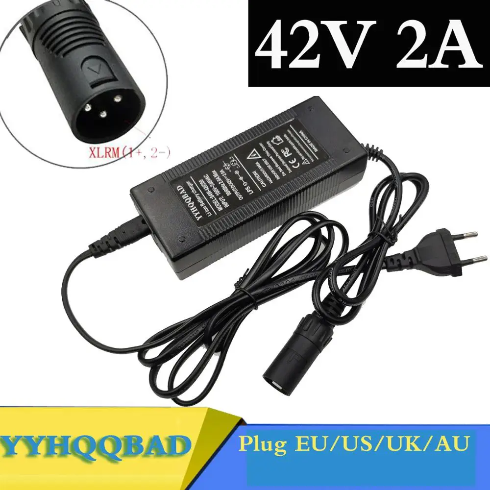 Chargeur 36V 2A 80W Pour Batterie E-bike – 42V – PowerSmart – Neuf