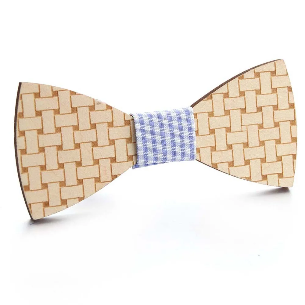 Wood Bowtie Цветочный деревянный галстук-бабочка для мужчин эластичная лента галстук-бабочка Свадебная вечеринка деревянная Бабочка рубашка клетчатый галстук-бабочка тонкий галстук - Цвет: Wood Bowtie