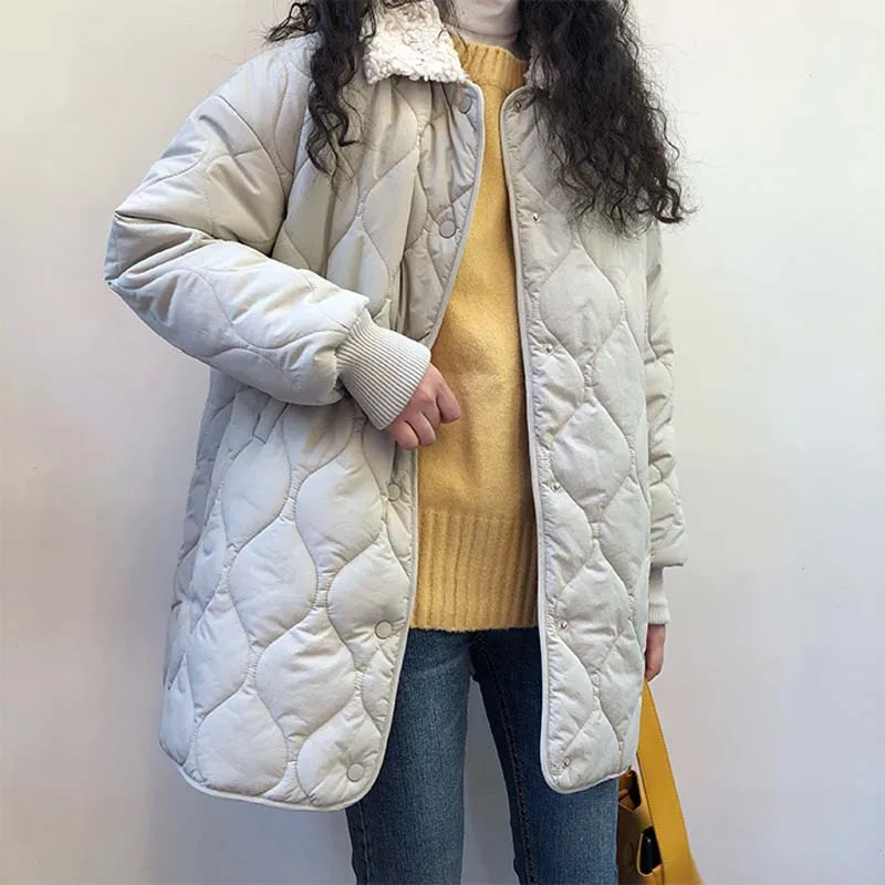 

Umee 2019 Winter New Style Korean Series Versitile Fashion Loose Warm Common Style Versatile Cotton-padded Clothes Cotton Coat W