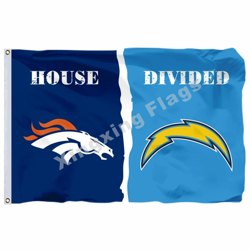 Denver Broncos Dallas Cowboys дом разделенный флаг 3ft X 5ft полиэстер баннер Размер № 4 90X150 см пользовательский флаг - Цвет: Z16