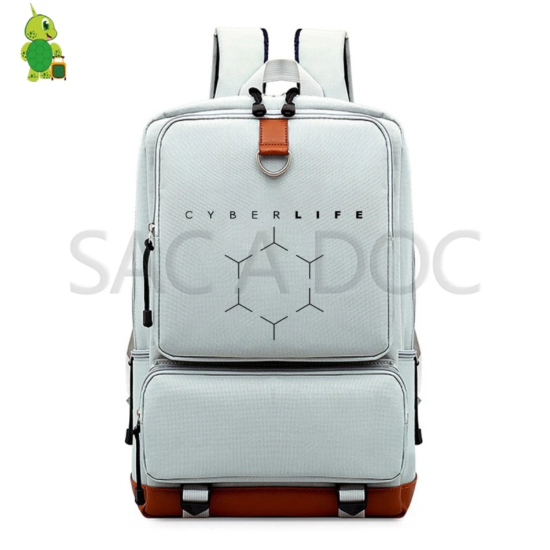 Detroit Become Human RK800 Backpack College Student School Bags for Teenage Girls Boys Laptop Backpack Cosplay Travel Rucksack - Цвет: 8