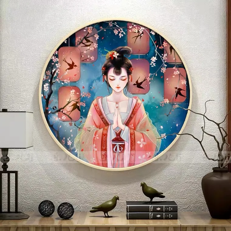 Cross Stitch Kit Cross Stitch Tools Ancient beauties Cross stitch kits Embroidery needlework sets 11CT water soluble canvas patterns Blessing girl Home Decoration