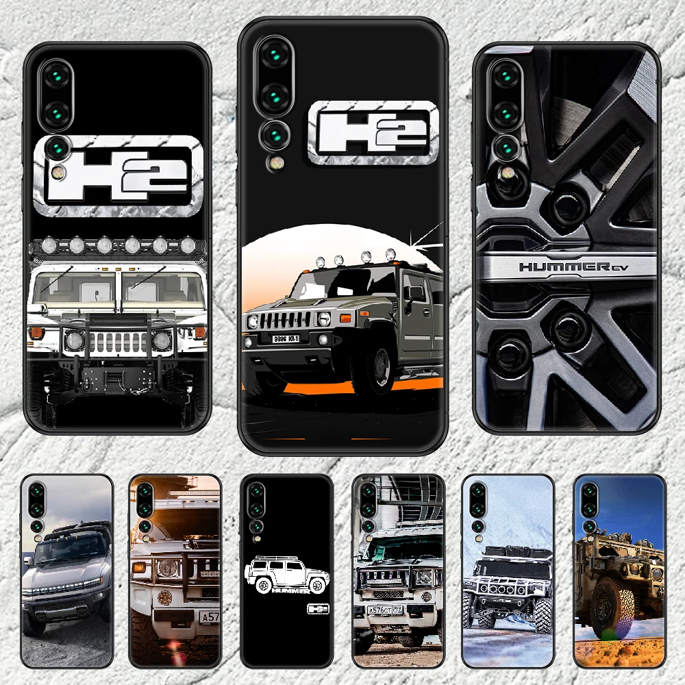 Чехол для телефона с логотипом Hummer H2 Huawei P Mate P10 P20 P30 P40 10 20 Smart Z Pro Lite 2019 Черный