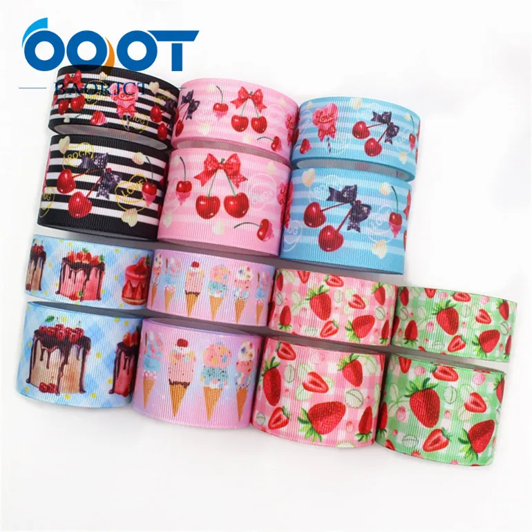 14 each one yards OOOT BAORJCT I-19920-2224, 25 мм, 38 мм 10 ярдов фрукты, торт, мультфильм печатных корсажные ленты, ленты ремесла, лук крышка DIY аксессуары - Цвет: 14 each one yards