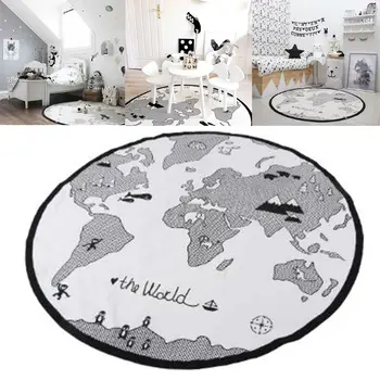 

135cm Adventure World Map Baby Playing Mat Crawling Rug Carpet Kids Educational Living Room Decor