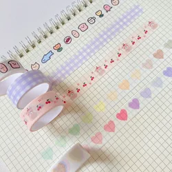 Ruban adhésif amour et papier rétro Ins fille, Film de décoration, coeur déchirable, pour compte à main, autocollant de scellage 