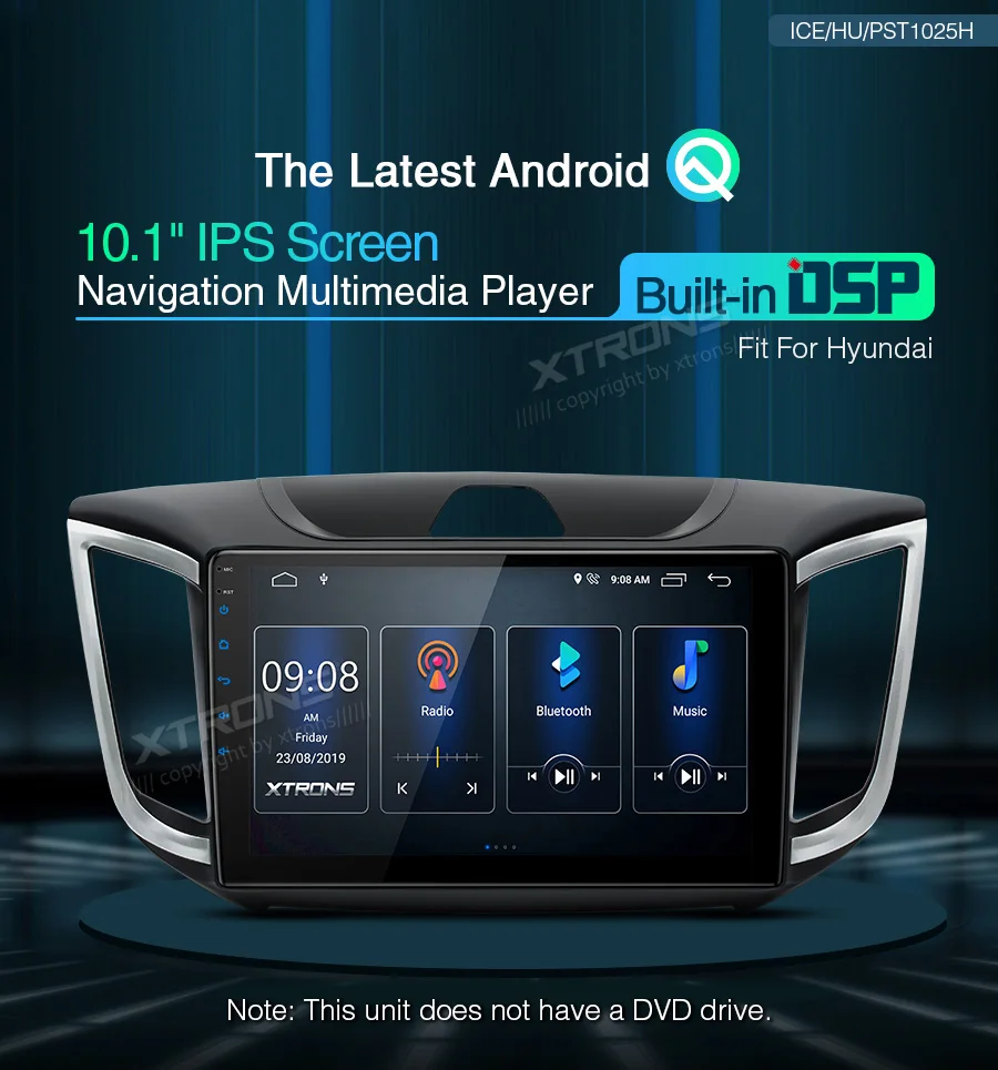 10," Android 10,0 OS автомобильный мультимедийный gps радио для hyundai iX-25-& Creta- с углом обзора 178 ° ips экран