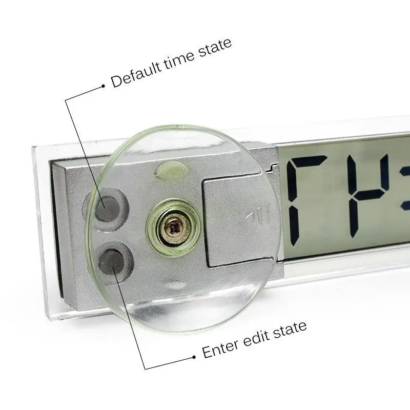 LCD Display Digital Electronic Clock With Sucker LED for All Cars Indoor Outdoor Home