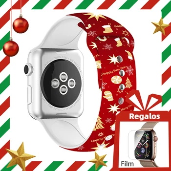 

Silicone Strap for Apple watch band 4 5 44mm 40mm watchband Christmas gifts iwatch band 42mm 38mm bracelet belt apple watch 3 2