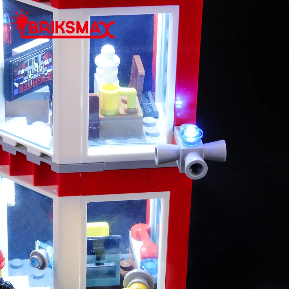 BriksMax комплект света для городской серии пожарная станция строительные блоки комплект освещения совместим с 60215(не включает модель
