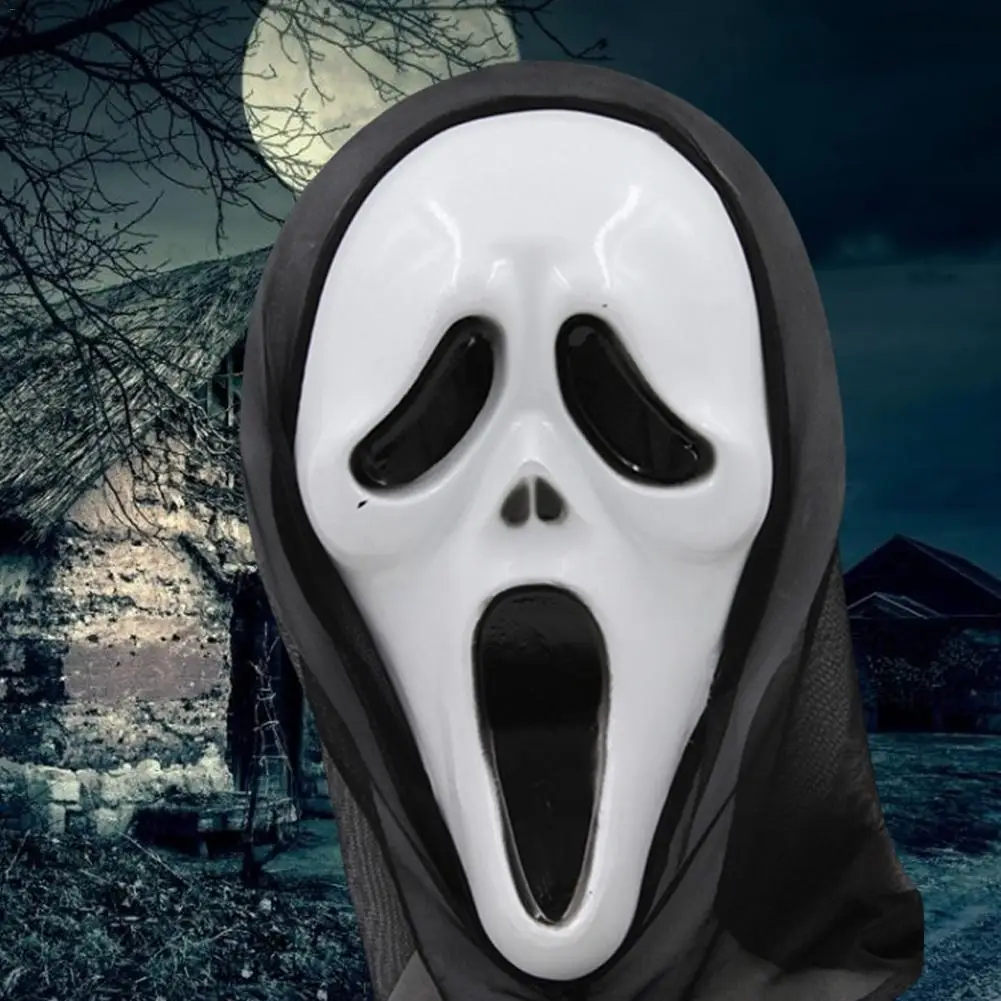 Halloween Decor Hoofd Masker Horror Zombie Cosplay Spookhuis Props Hoofddeksels Screaming Zwart Gaas Schedel maskers| - AliExpress