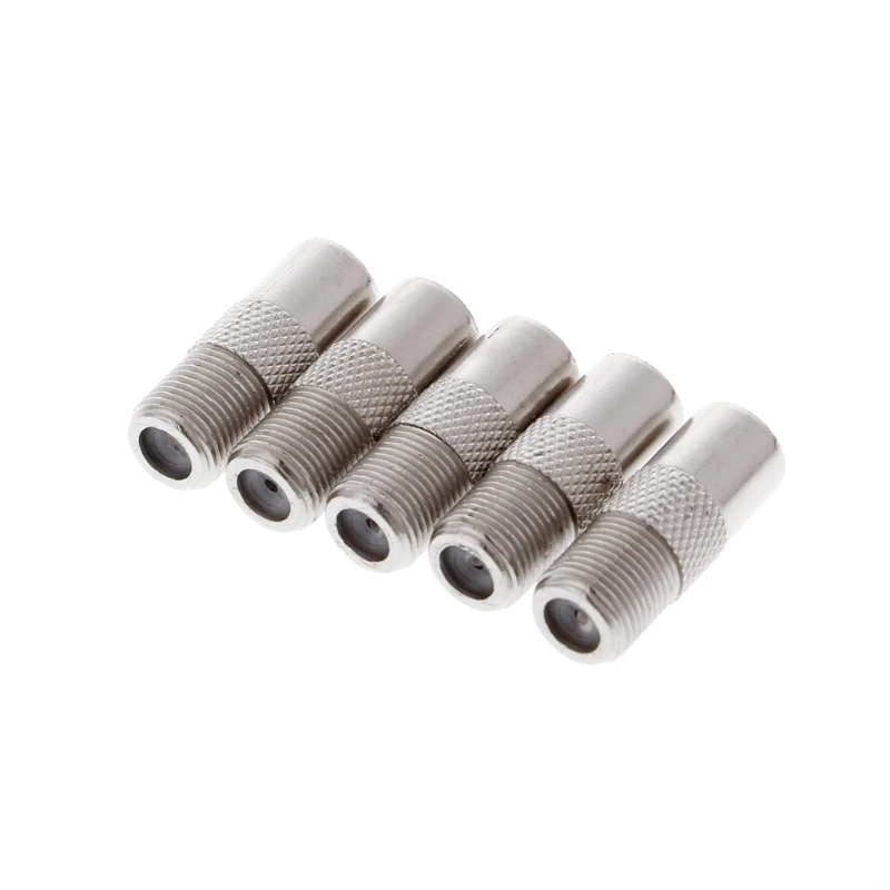 

5 Pcs RF Coax Straight Connector F Female to RF Male TV Antenna Adapter