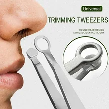 Universal Nose Hair Trimming Tweezers Stainless Steel Eyebrow Nose Hair Cut Tools