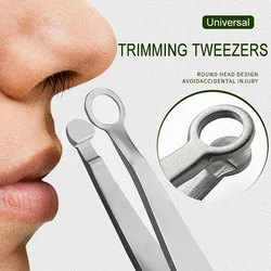 Universal Nose Hair Trimming Tweezers Stainless Steel Eyebrow Nose Hair Cut Tools
