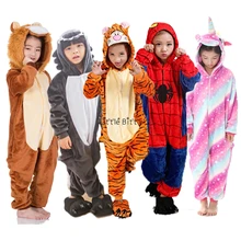 Зимние фланелевые пижамы для девочек; Детские пижамные комплекты с единорогом; pijama infantil; пижамы с рисунком панды для мальчиков 4, 6, 8, 10, 12 лет