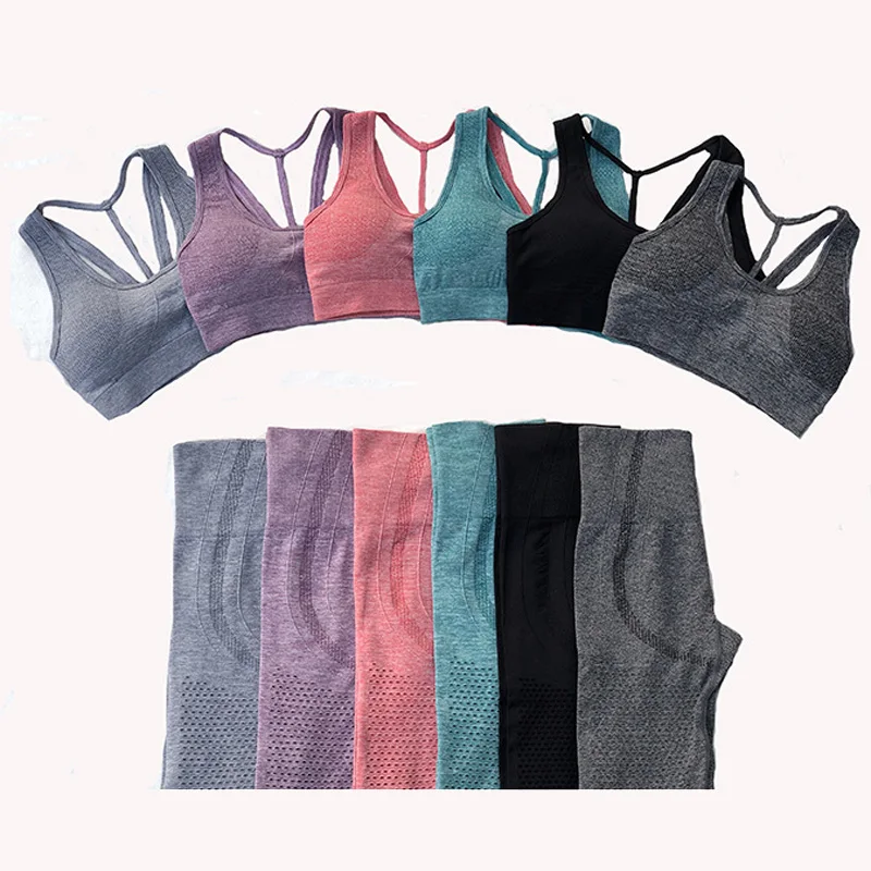 

Seamless Leggings Beauty Back Underwear Women Sets Fitness 2 Piece Set Womens Professional Sports Suit For Running Stretchy Soft