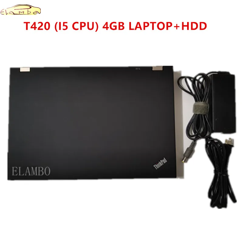 Высокое качество диагностический ноутбук для lenovo T420 I5 cpu 4GB с 1 ТБ HDD может работать для alldata программного обеспечения mb star c5