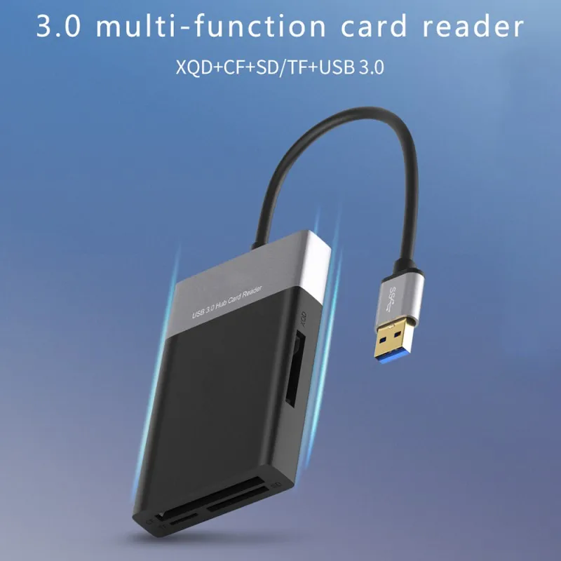 USB 3,0 CF карта памяти адаптер концентратор SD кард-ридер считывание карт одновременно для SD/TF/CF/XQD