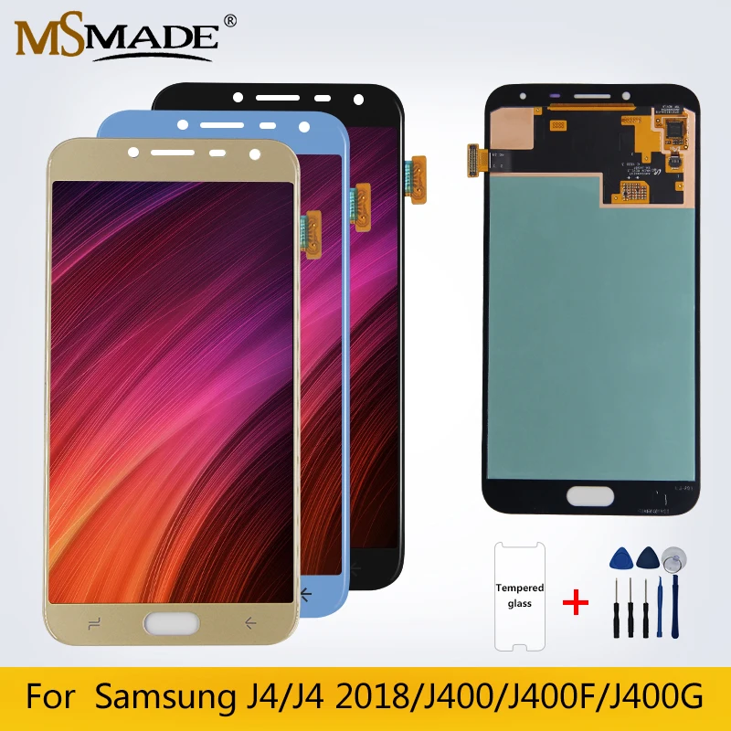 Для оригинального ЖК-дисплея samsung Galaxy J4 J400F J400H J400P J400M J400G ЖК-дисплей с сенсорным экраном дигитайзер Запасные части+ подарок
