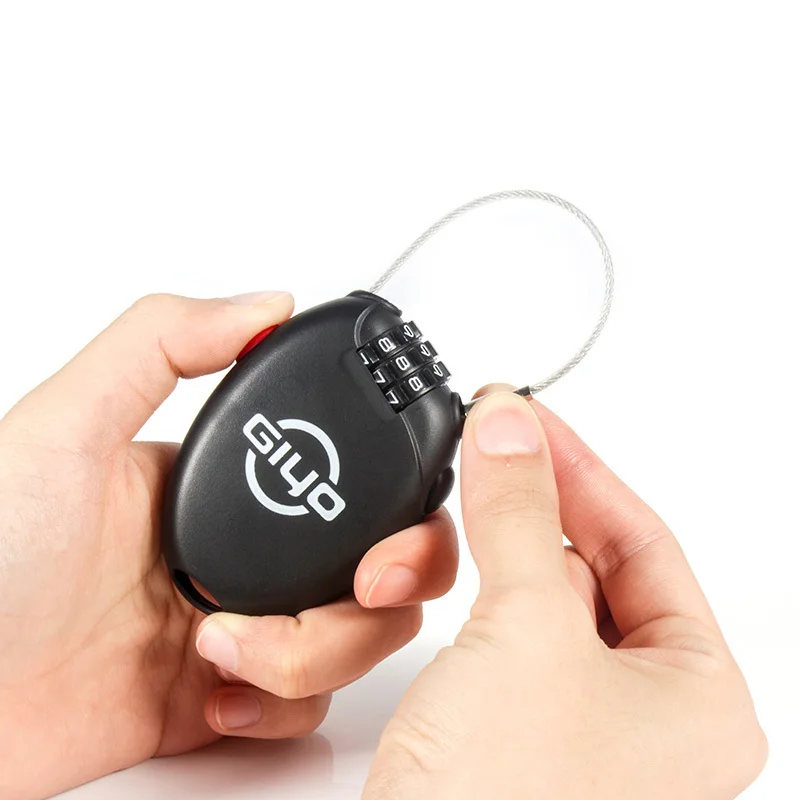 

New Giyo Bike Multi Function Mini Cable Lock Bicycle 3 Digit Password Coded Lock Cycling Anti Theft Retractable Wire Line Lock