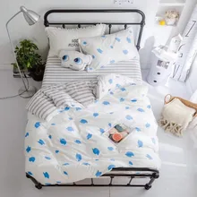 Комплект постельного белья из 3 предметов для малышей, хлопок, Комплект постельного белья для кроватки с мультяшным животным, включает наволочку, простыню, пододеяльник, без наполнителя