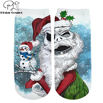 Хлопковые носки PLstar Cosmos nightster before christmas jack skellington разноцветные брендовые теплые короткие носки Хэллоуин-3 - Цвет: 21