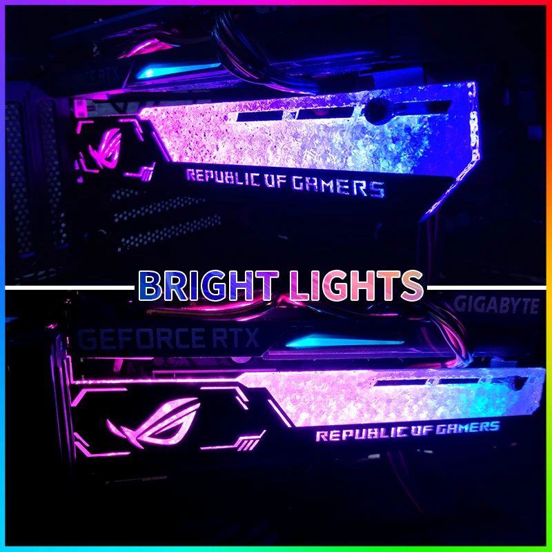 Suporte para Placas Gráficas Rog Suporte Lcd Gpu Display 2.2 Detecção de Temperatura Suporte para Placa Vídeo Aura Sync Mod - Imagem 4