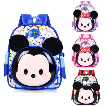 

Disney Mickey Mouse Minnie Backpack Boy And Girl Kindergarten Schoolbag Action Figures Children Best Gifts 2-5 Years Old