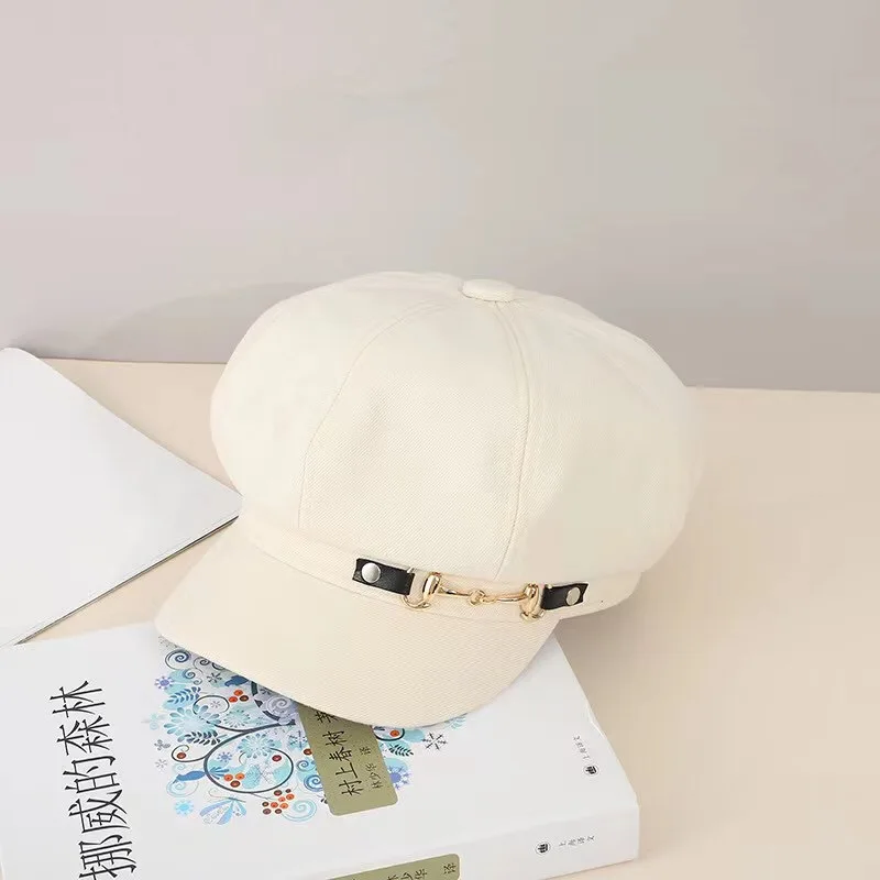 

1PC New Women Cotton Solid Color Octagonal Cap Spring Autumn Female Fashion Casual Hats Girls Sunscreen Berets Painter Tour Cap