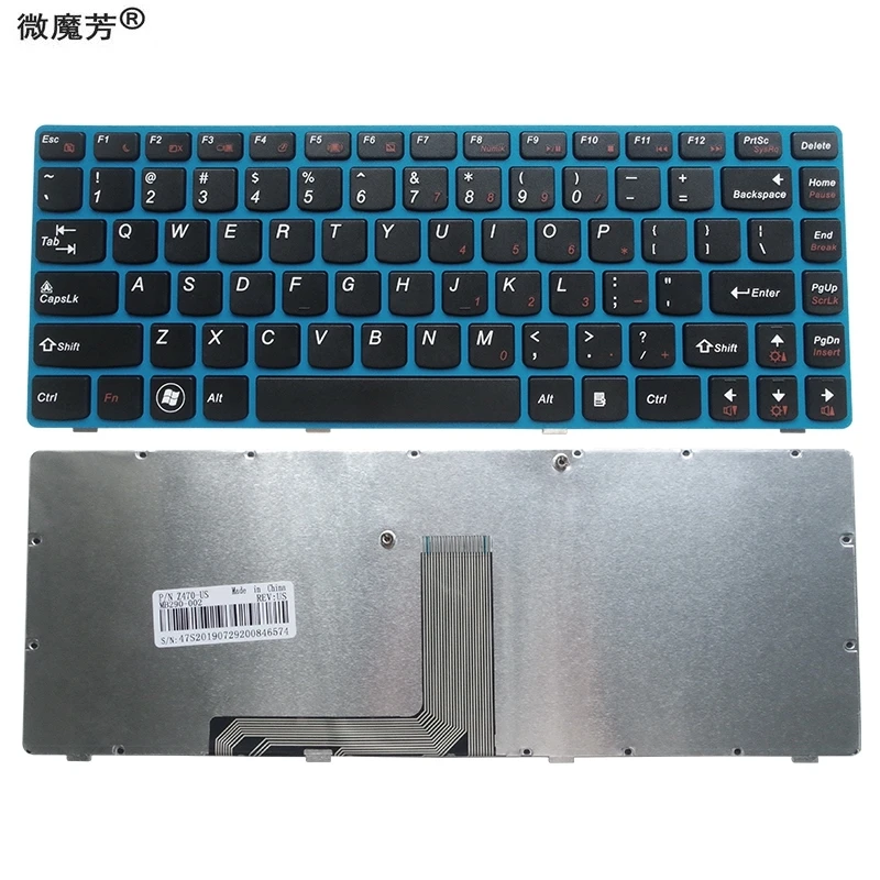 Нам синий новый английский Заменить Клавиатура ноутбука для Lenovo Z470 AM z470at z470ax z470k z470g Z475 Z370 Z370 z470am z470g Z475 z375