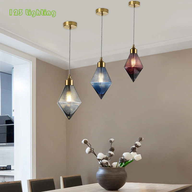 

New style Colorful Dining room Pendant Lights Bar Coffee Shop Restaurant Pendant Lamps Bedside Hanging Light 110-260V Home Deco