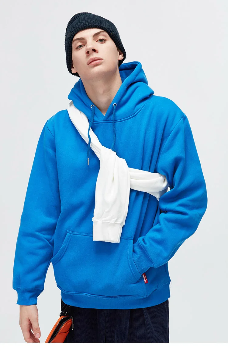 Vintage Colors Men Hoodie Sweatshirt Plain Winter Fleece Pullover Hoodies Harajuku Hip Hop Streetwear Autumn Urban Clothing