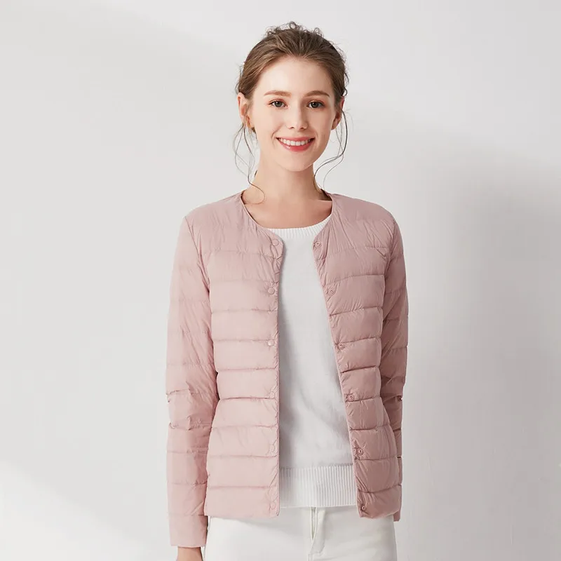 

chaqueta mujer White 2019 Down Jacket Women Short White Duck Down Outwear Loose Casual Coat Ultra Light Down Jackets Over Size