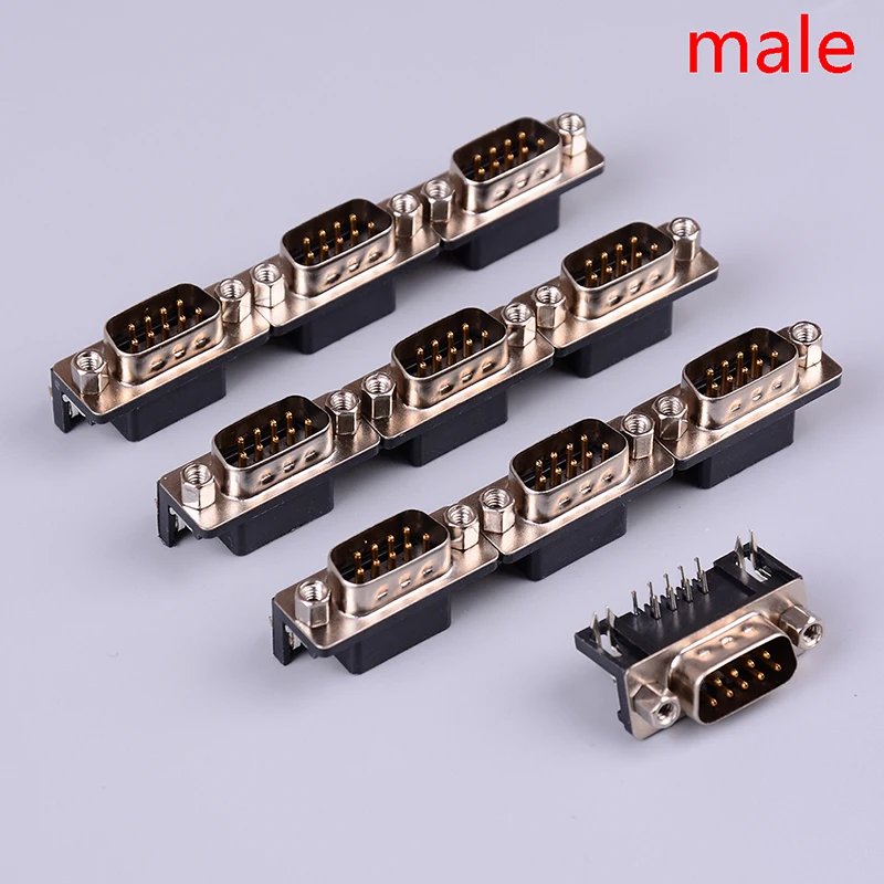 Male Женский печатного монтажа DR-9S разъем PCB RS232 разъем 10 шт./лот DB-9 DB9 Мужской - Цвет: Male