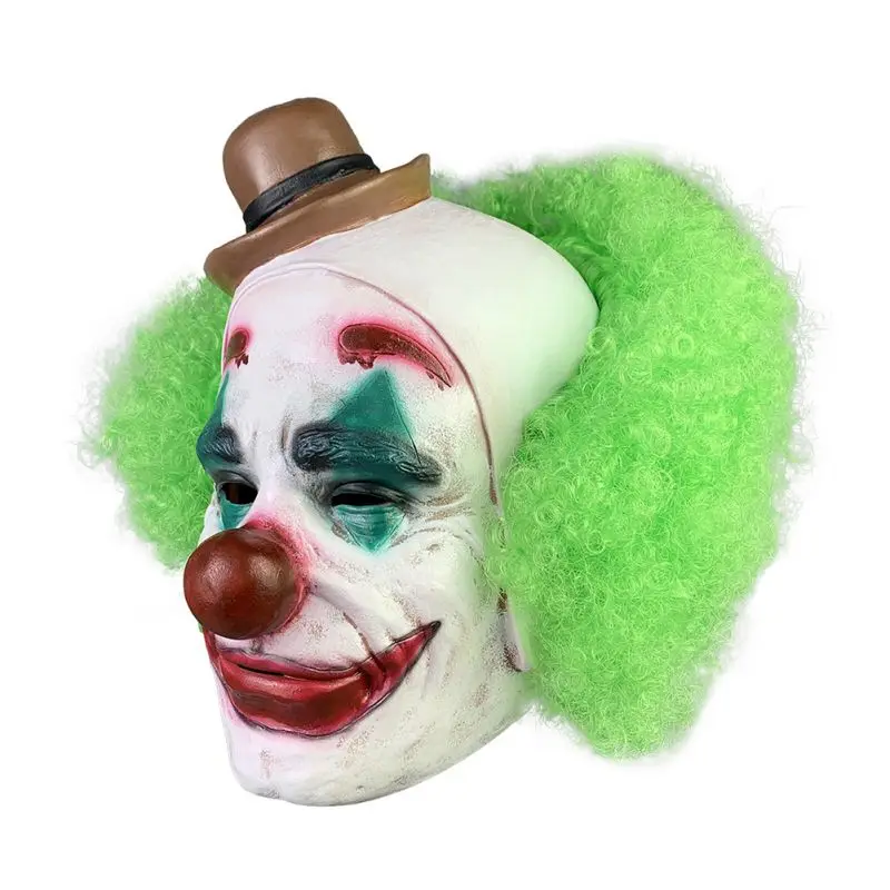 Halloween Scary Movie Clown Mask Joker Frank Latex Mask Full Face Covered Cosplay Mask For Festival Masquerade Party Props