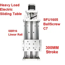 CNC 300 мм ход тяжелой нагрузки Электрический прецизионный фрезерный раздвижной стол слайд линейный этап SFU1605 C7 ШВП SBR направляющая платформа