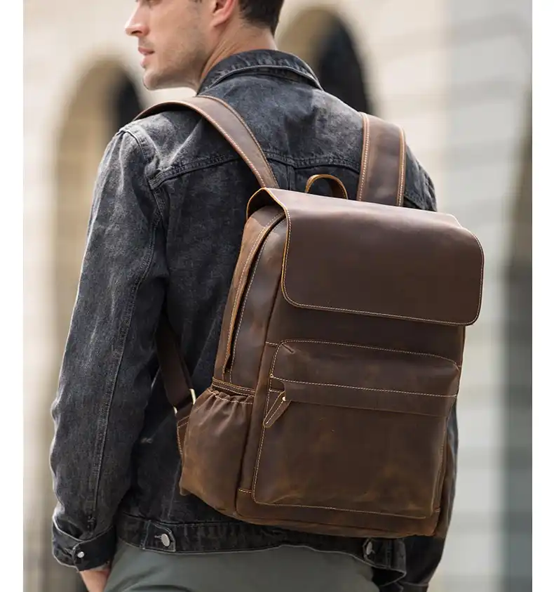 leather duffle backpack