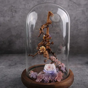 

2sets/pack 9*18cm Three-leg Antique Base Glass Dome Home Decoration Diameter=9cm Height=18cm Glass Cover Gift Wedding