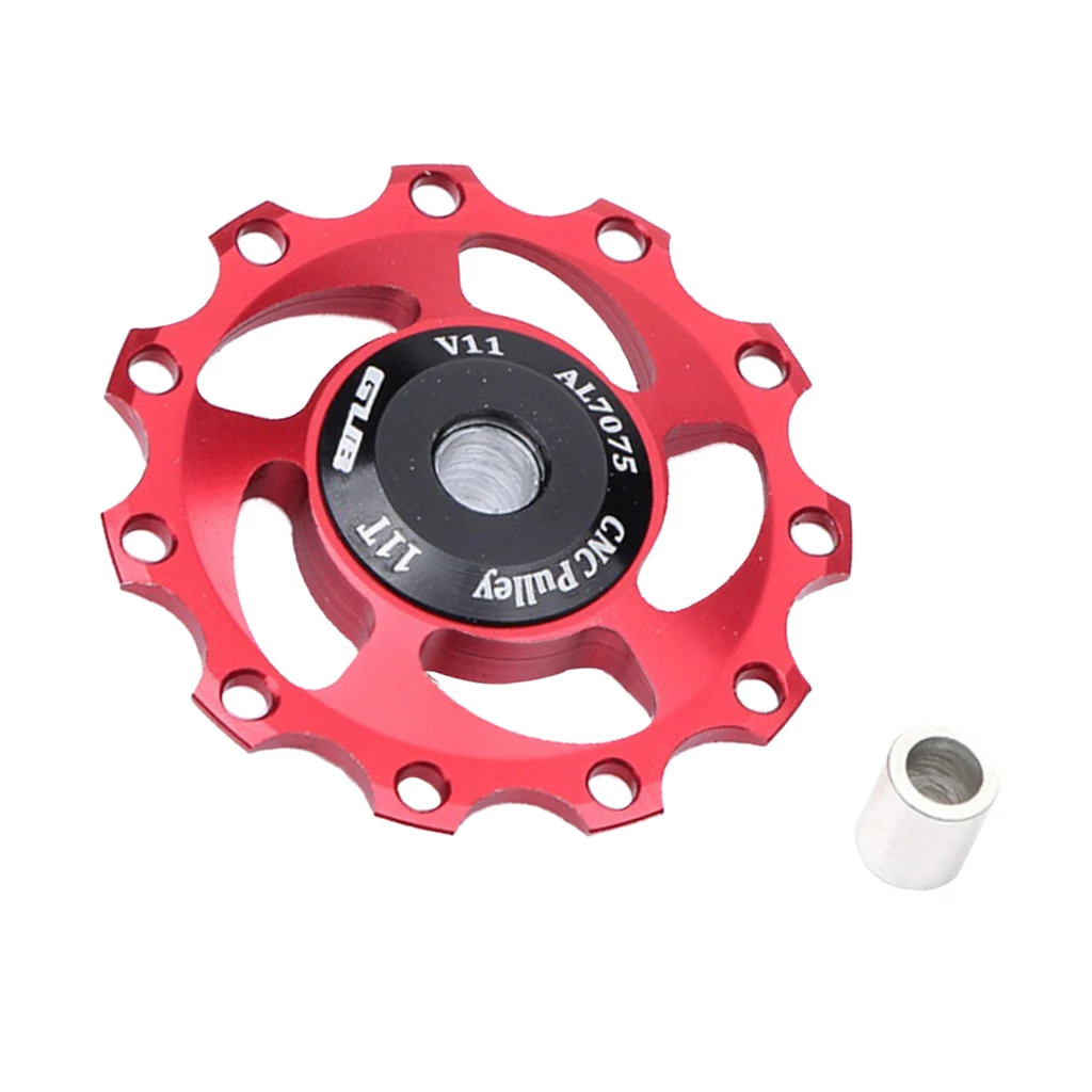 2Pcs 11T Aluminum Sealed Bearing Jockey Wheel Rear Derailleur Pulley, fits for most 11 Teeth Bicycle Rear Derailleurs