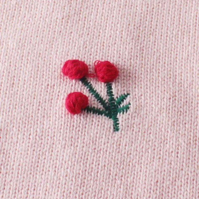 Baby Girl Romper Autumn Newborn Baby Romper Long Sleeve Knitted Baby Clothes Cotton Cherry Infant Baby Jumpsuit Girl Clothes