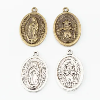 

50pcs 26*17MM Italy santo nino de atocha nuestra senora de guadalupe charms bronze pendants for bracelet earring diy jewelry
