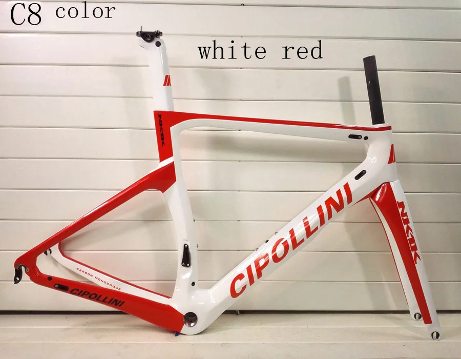 Топ Cipollini NK1K T1100 3K тканевая карбоновая велосипедная Рама гоночная карбоновая рама для дорожного велосипеда V обод тормоза или дисковый тормоз велосипеда - Цвет: C8 color