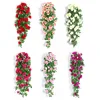 Silk Fake Flower Artifical Flowers Rose Vine Hanging Basket Living Room Balcony Home Decoration ► Photo 1/6